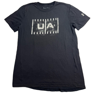 Under Armour Black Graphic T-Shirt Youth Boy Size Large Heatgear Loose